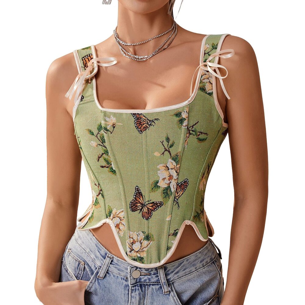 2669 Sexy Vintage Renaissance Asymmetrical Hemline Corset Bustier
